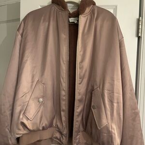 Hanson Joseph Women's Satin Bomber Jacket - Rose Gold Pink Tone EUC (L)